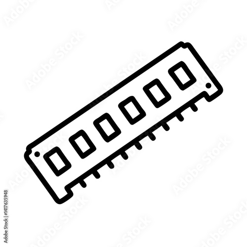 DDR4 RAM Module with Label Icon Design