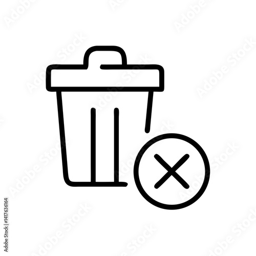 Delete Icon with Camera and Trash Bin Icon Design
