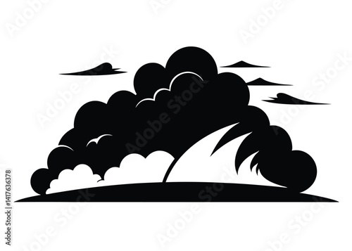 Cloudy Overcast Sky in Black and White Style