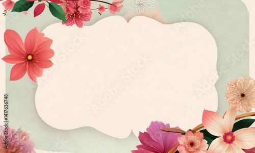 Vintage-style animated frame background with textured paper collage, hand-drawn florals, frayed edges, soft doodles, grain, light leaks, and pastel tones.