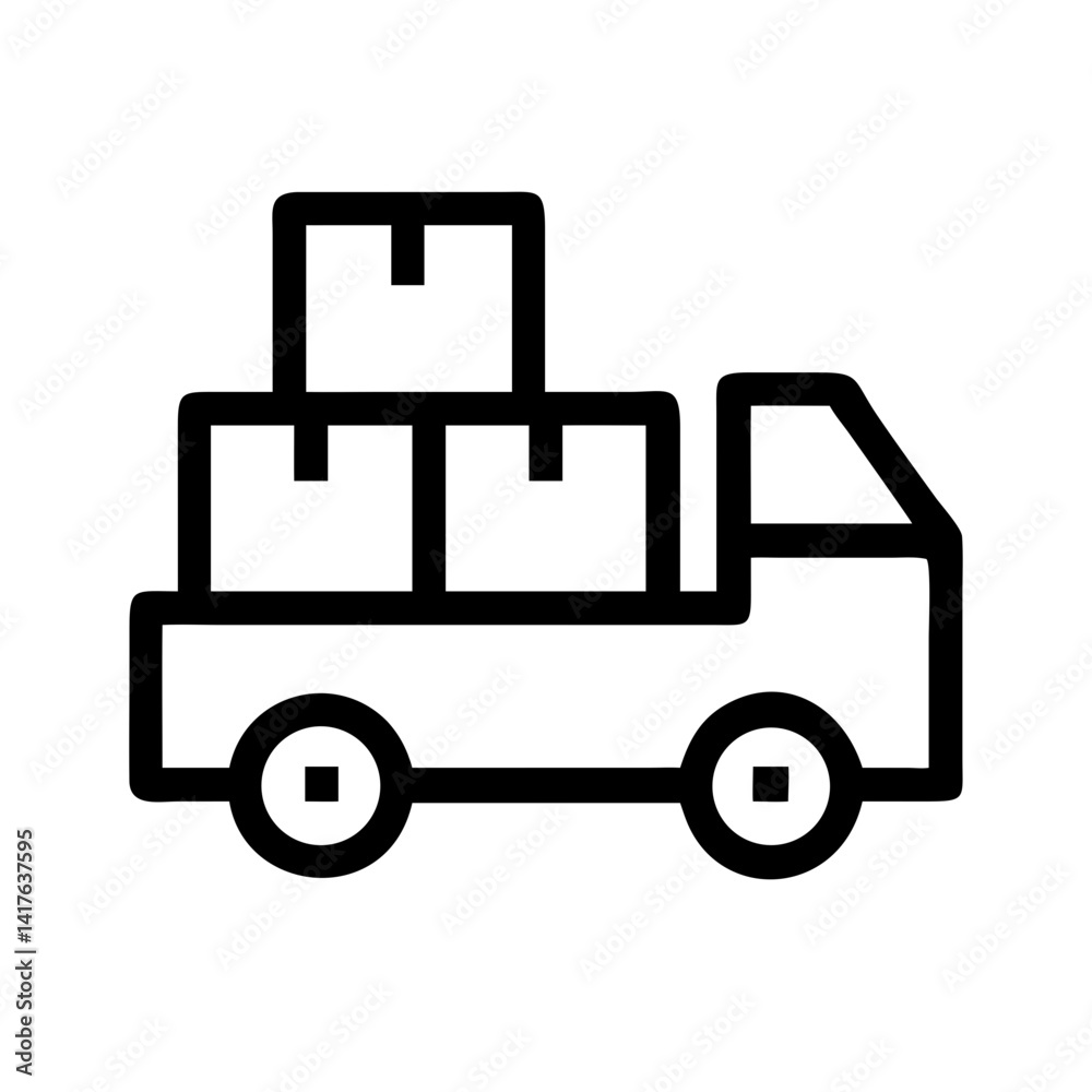 Delivery Truck with Closed Container Icon Design Delivery Truck with Closed Container Icon Design