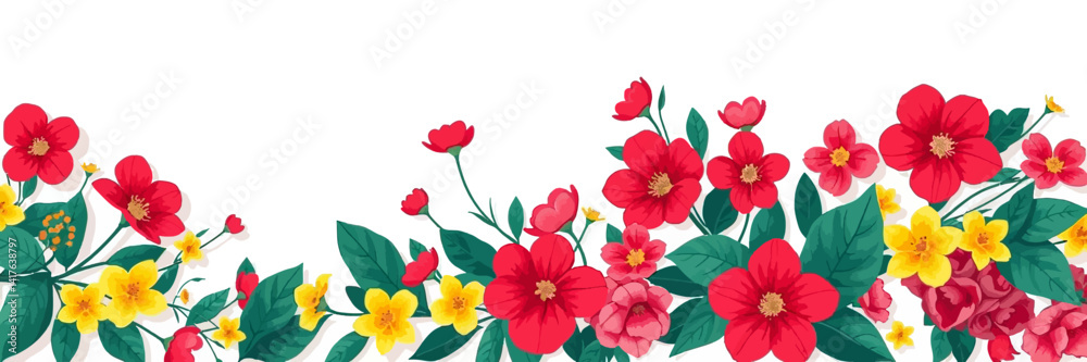Seamless pattern of spring grass and wildflowers in 3d style
Seamless pattern of spring grass and wildflowers in 3d style
