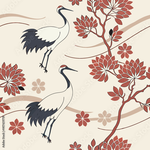 Inspired by traditional kimono fabrics stylized