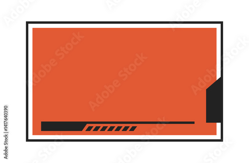 Futuristic frame for video media player interface. Pop up window interface. Online stream futuristic technology style.