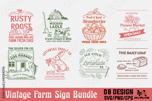 Vintage Farm Sign graphic tshirt design