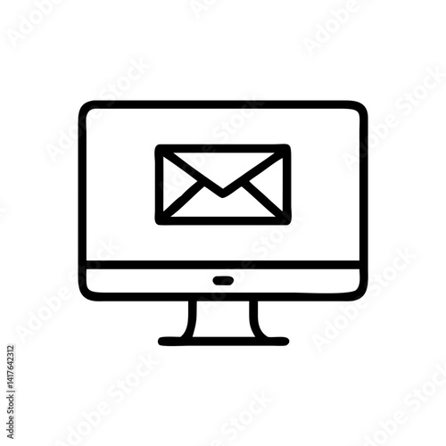 Desktop Monitor Displaying Mail Icon Icon Design