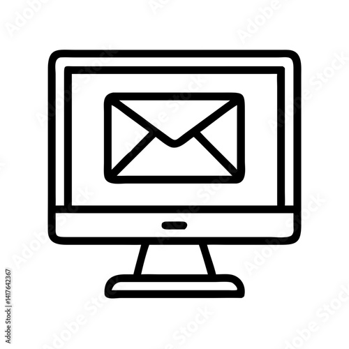 Desktop Monitor Displaying Mail Icon Icon Design