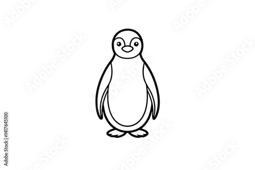 Vector illustration of penguin isolated on white background.
