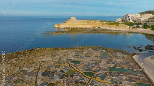⁦Salt pans, Marsalforn city, Gozo island, Malta island