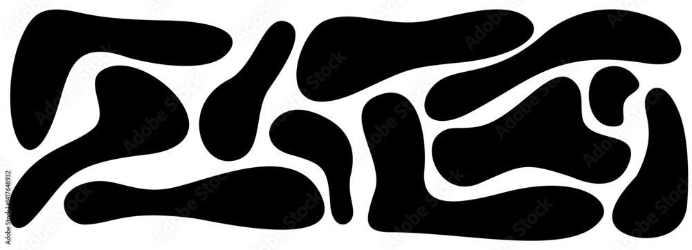 Vector design of organic liquid drops. Modern 2000s fluid splash. Abstract organic shapes. Wavy bubbles Vector design of organic liquid drops. Modern 2000s fluid splash. Abstract organic shapes. Wavy bubbles