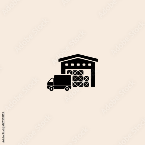 Warehouse icon flat vector design.