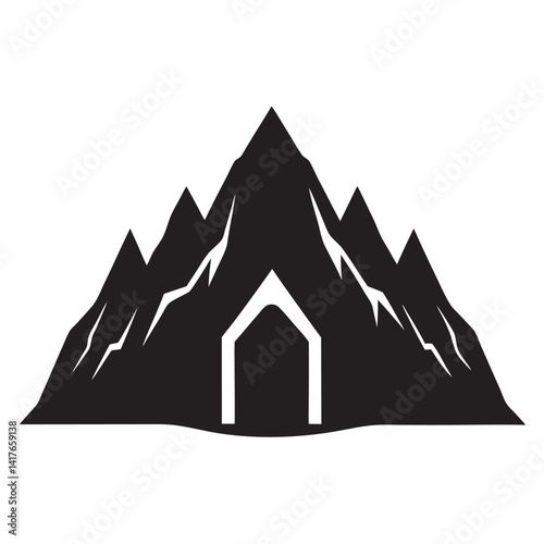 mountain den silhouette vector 