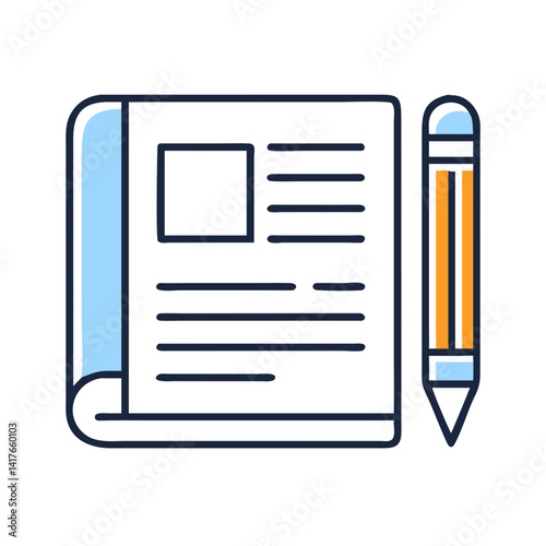 Book with Pencil Icon Representing Personal Study and Note-Taking