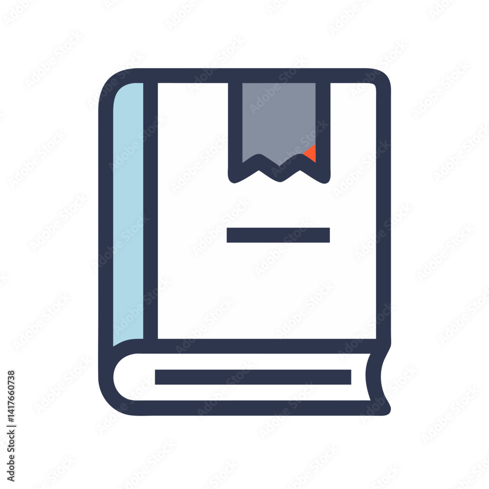 Closed Book with Bookmark Icon Representing Reading and Study Progress Closed Book with Bookmark Icon Representing Reading and Study Progress