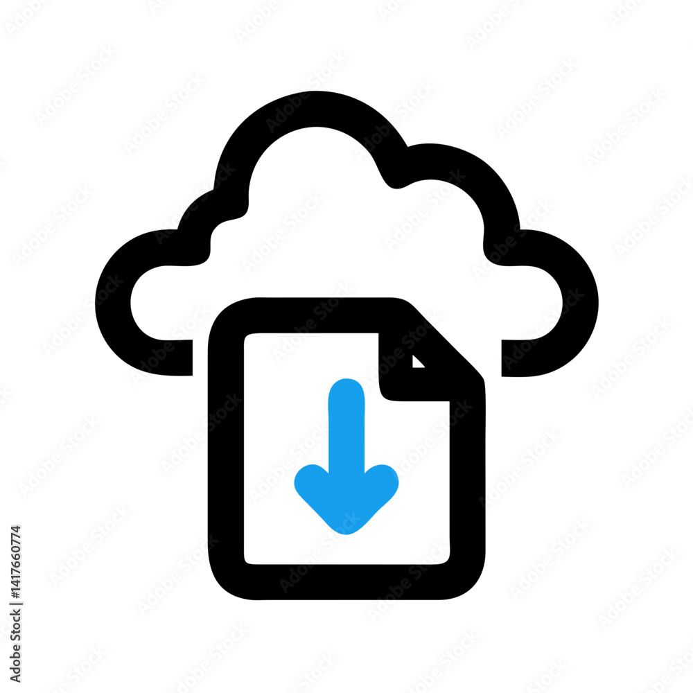 Cloud Download Icon Representing Remote File Access and Cloud Storage Cloud Download Icon Representing Remote File Access and Cloud Storage
