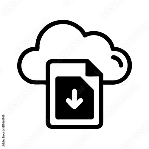 Cloud Download Icon Representing Remote File Access and Cloud Storage