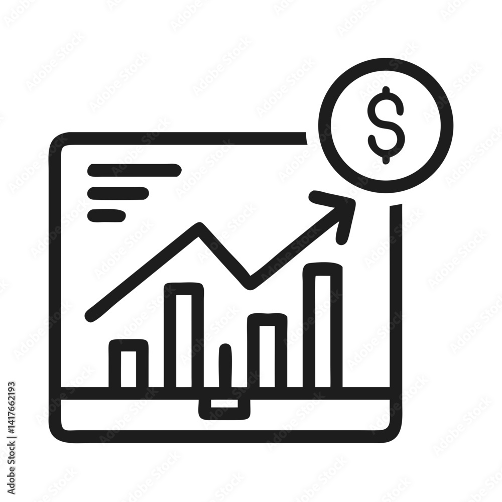 Growth Analysis Icon Representing Statistical Data and Business Insights Growth Analysis Icon Representing Statistical Data and Business Insights
