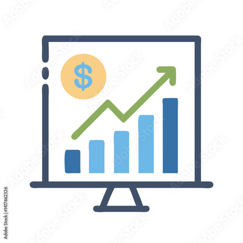 Growth Chart Icon Representing Financial Performance and Business Progress