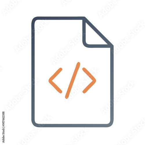 HTML File Icon Representing Markup Language File and Web Development
