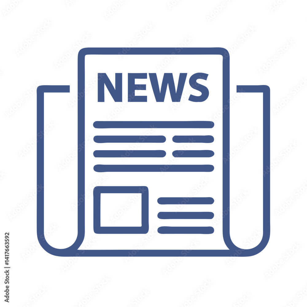 Newspaper Icon Representing Academic Newsletter and Educational Updates Newspaper Icon Representing Academic Newsletter and Educational Updates