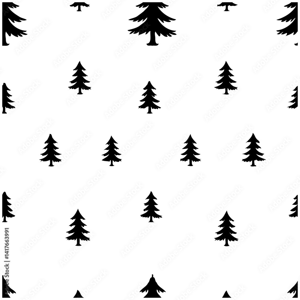 Obraz premium Elegant Forest Silhouette Pattern for your Designs