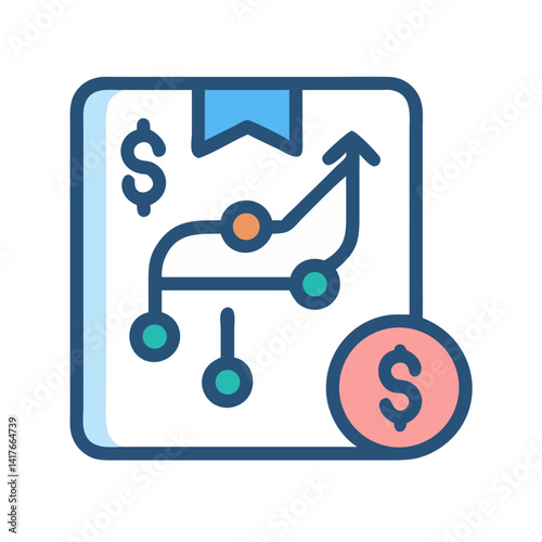 Strategic Planning Icon Representing Financial Growth and Business Strategy Development