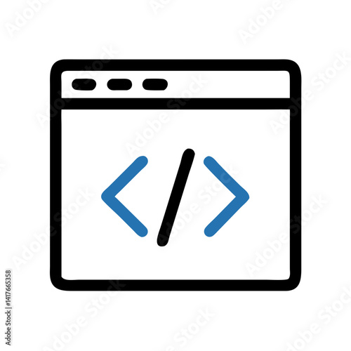 Web Code Editor Icon Representing Online Coding and Development Environment