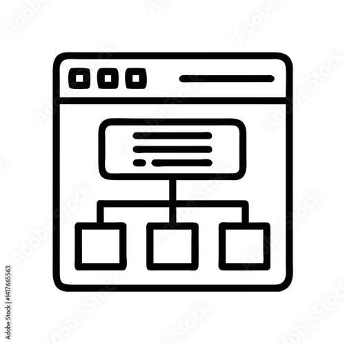 Website Structure Icon Representing Sitemap and Digital Web Architecture