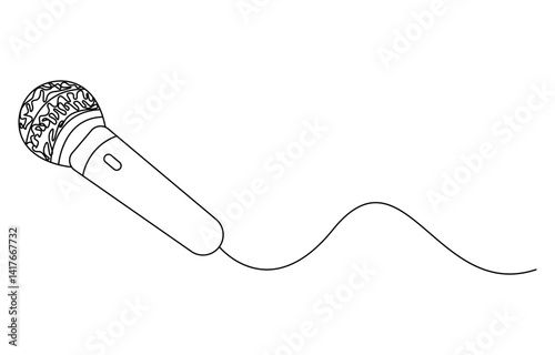 audience, concert, contour, doodle, entertainment, graphic, instrument, karaoke, live, media, mic, microphone, minimal, music, online, outline, party, poster, professional