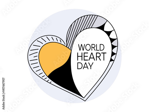 Colorful Line Art Illustration of a Human Heart, A stylized, line-art illustration of a human heart set against a backdrop of pastel-colored, abstract shapes.