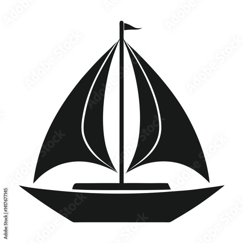 yacht sailboat black vector illustration