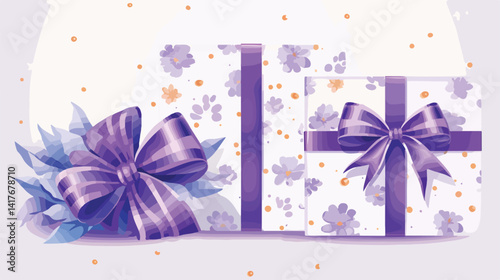 Elegant Handmade Greeting Card, Wrapping Paper, and Gift Box - Festive Design Inspiration