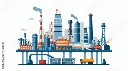Modern Industry Design Concept Over White Background Vector Illustration