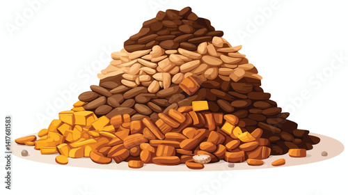 Pet Food Stack on White Background - Vector Illustration