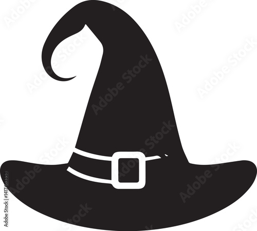 Halloween witch hat black silhouette