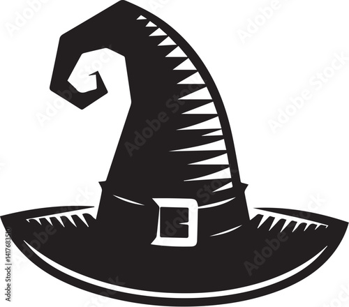 Halloween witch hat black silhouette