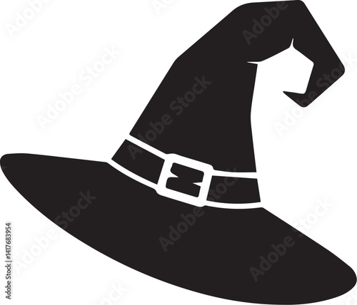 witch hat silhouette vector illustration
