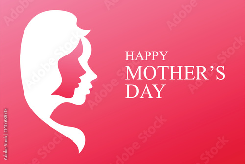 Warm and joyful design celebrating Mother’s Day with a mother-child duo.