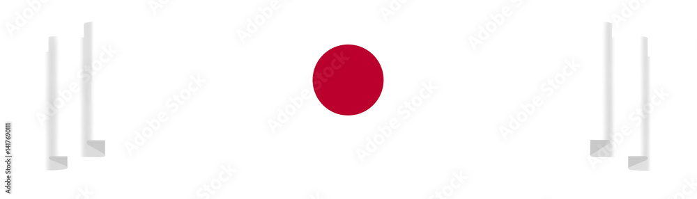 Japanese ribbon flag on transparent background. Three dimension of Japanese flag. National or country flag. Japanese ribbon flag on transparent background. Three dimension of Japanese flag. National or country flag.