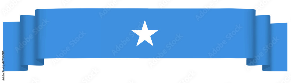 Obraz premium Somali flag on transparent background. Vector illustration of Somali country flag, PNG. Banner, long, ribbon of Somali flag