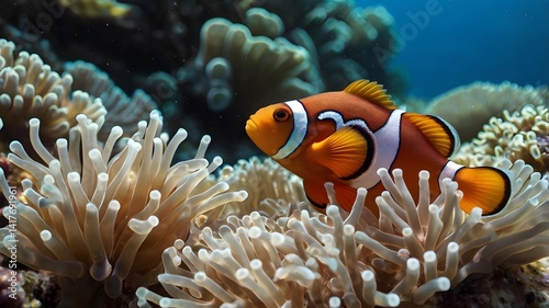 Colorful Ornamental Fish in a Coral Reef Environment