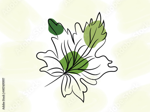 Vector illustration of a lily of the valley flower on a floral nature background, a spring blossom design element