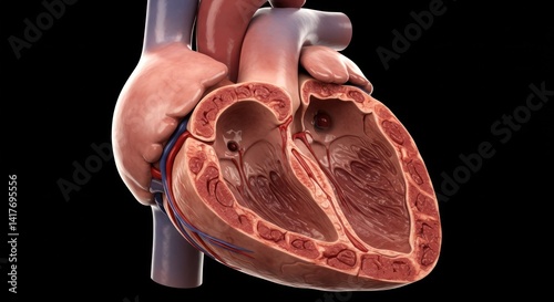 Cross-section of a human heart - Illustration