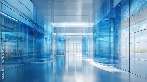 Wallpaper Mural Modern Architectural Interior with Glass Facade Torontodigital.ca