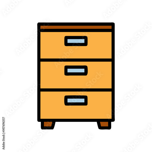 Drawer Cabinet with Raised Base Icon Design