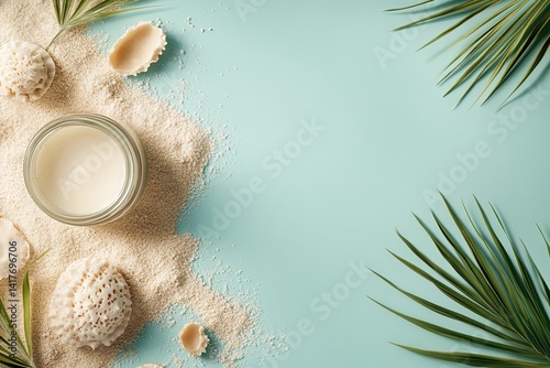 Sand on the beach. Seascape of beautiful tropical beach with calm sky. sea view and sand beach, summer background.