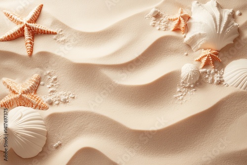 Sand on the beach. Seascape of beautiful tropical beach with calm sky. sea view and sand beach, summer background.