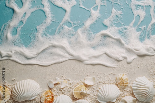 Sand on the beach. Seascape of beautiful tropical beach with calm sky. sea view and sand beach, summer background.
