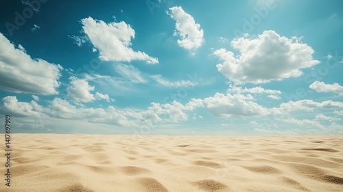 Sand on the beach. Seascape of beautiful tropical beach with calm sky. sea view and sand beach, summer background.