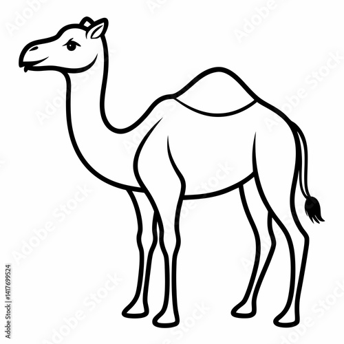 Simple a Camel line art vector white background (1)